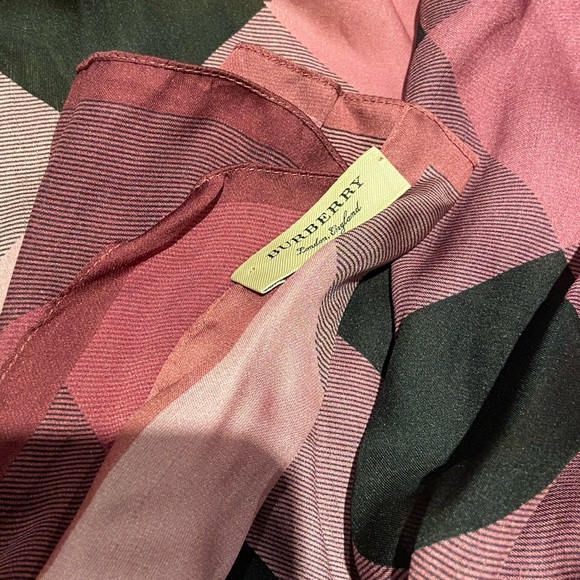 Burberry Ombre Check Silk Scarf w/ Box - Picture 2 of 6